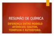 RESUMÃO DE QUÍMICA DIFERENÇA ENTRE MODELO ATÔMICOS: DALTON, TOMPSON E RUTHEFORD