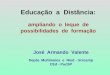 Educação a Distância: ampliando o leque de possibilidades de formação José Armando Valente Depto. Multimeios e Nied - Unicamp CEd - PucSP
