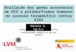 Avaliação dos genes acessórios de HIV e polimorfismos humanos no sucesso terapêutico contra AIDS Renato S. Aguiar Laboratório de Virologia Molecular Universidade