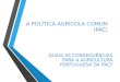 A pac e a agric em portugal