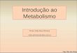 3 Introdução ao Metabolismo e Glicólise  - Aula 3 - Profa. Nídia