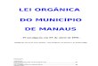 LEI ORGÂNICA DO MUNICÍPIO DE MANAUS - Atualizada - 09  MAI 2