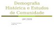 Demografia Histórica e Estudos de Comunidade V2009