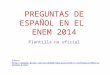 Preguntas de español en el ENEM 2014
