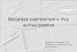 Recursos Expressivos Voz Passiva Activa