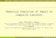 M.A.G. Silva, C. Cismasiu, C.G. Chiorean, Numerical Simulation of Impact on Composite Laminates Numerical Simulation of Impact on Composite Laminates