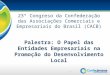 1 23° Congreso da Confederação das Associações Comerciais e Empresariais do Brasil (CACB) Palestra: O Papel das Entidades Empresariais na Promoção do Desenvolvimento