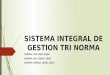SISTEMA INTEGRAL DE GESTION TRI NORMA NORMA ISO 9001:2008 NORMA ISO 14001:2004 NORMA OHSAS 18001:2007
