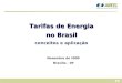 Tarifas de Energia no Brasil conceitos e aplica§£o