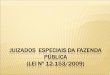 JUIZADOs ESPECIAis  da fazenda pública (Lei nº 12.153/2009)