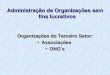 Administração de Organizações sem fins lucrativos Organizações do Terceiro Setor: Associações
