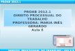 PROAB 2012.1 DIREITO PROCESSUAL DO TRABALHO PROFESSORA: MARIA INS GERARDO Aula 8