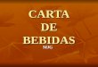 CARTA DE BEBIDAS