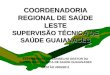 COORDENADORIA REGIONAL DE SAÚDE LESTE SUPERVISÃO TÉCNICA DE SAÚDE GUAIANASES