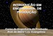 Curso de Engenharia de Produção Prof. Dr.Mário Luiz Evangelista
