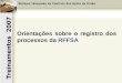 Orientações sobre o registro dos processos da  RFFSA