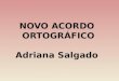 NOVO ACORDO  ORTOGRÁFICO Adriana Salgado