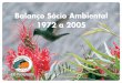 Balanço Sócio Ambiental da Ilha do Papagaio - 1972 à 2005