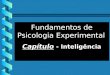 Fundamentos de Psicologia Experimental Capítulo Capítulo - Inteligência