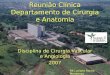 Reunião Clínica Departamento de Cirurgia e Anatomia Disciplina de Cirurgia Vascular e Angiologia 2007 R4 Luciano Rocha Mendonça