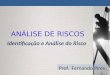 Identificação e Análise do Risco Prof. Fernando Pires ANÁLISE DE RISCOS