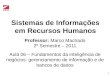 Sistemas de Informações em Recursos Humanos Professor: Marco Machado 2º Semestre – 2011 Aula 06 – Fundamentos da inteligência de negócios: gerenciamento