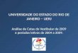 UNIVERSIDADE DO ESTADO DO RIO DE JANEIRO – UERJ Análise de Cotas do Vestibular de 2009 e períodos letivos de 2004 a 2009