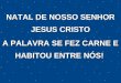 NATAL DE NOSSO SENHOR JESUS CRISTO A PALAVRA SE FEZ CARNE E HABITOU ENTRE NÓS!