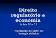 Direito regulatório e economia Aulas 18 e 19 Regulação do setor de energia elétrica