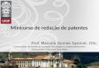 Minicurso de redação de patentes Prof. Marcelo Gomes Speziali, DSc. Coordenador do Núcleo de Inovação Tecnológica e Empreendedorismo Universidade Federal