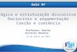 Professor: Karina Oliveira Bezerra Aula 07 Lógica e estruturação discursiva: Raciocínio e argumentação Coesão e coerência 24 de Abril de 2015