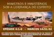 MINISTROS E MINISTÉRIOS SOB A LIDERANÇA DO ESPÍRITO EFÉSIOS 4:1-6 - MARCOS 14:51-52 UM MINISTÉRIO FORTE É PRECISO DESVENCILHAR-SE DE TODAS AS AMARRAS QUE