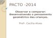 PACTO -2014 Observar e comparar: Desenvolvendo o pensamento geométrico das crianças. Prof a. Cecília Alves