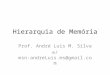 Hierarquia de Memória Prof. André Luis M. Silva e/msn:andreLuis.ms@gmail.com
