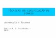 TÉCNICAS DE CODIFICAÇÃO DE SINAIS INTRODUÇÃO À ÁLGEBRA Evelio M. G. Fernández - 2010
