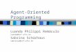 Agent-Oriented Programming Luanda Philippi Remáculo luanda@inf.ufsc.br Sabrina Schürhaus sabrinas@inf.ufsc.br