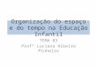 Organização do espaço e do tempo na Educação Infantil TEMA 03 Profª Luciana Ribeiro Pinheiro
