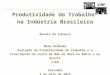 Produtividade do Trabalho na Indústria Brasileira Renato da Fonseca Mesa Redonda Evolução da Produtividade do Trabalho e o Crescimento do Custo da Mão
