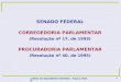 1 CURSO DE REGIMENTO INTERNO - PAULO MOHN SENADO FEDERAL CORREGEDORIA PARLAMENTAR (Resolução nº 17, de 1993) PROCURADORIA PARLAMENTAR (Resolução nº 40,