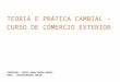TEORIA E PRÁTICA CAMBIAL - CURSO DE COMERCIO EXTERIOR PROFESSOR>: CARLOS GOMES FREIRE NOVAES EMAIL - NOVAESCOMEX@IG.COM.BR