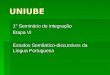 UNIUBE 1° Seminário de integração Etapa VI Estudos Semântico-discursivos da Língua Portuguesa