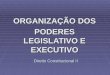 Direito Constitucional II ORGANIZAÇÃO DOS PODERES LEGISLATIVO E EXECUTIVO