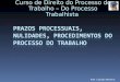 Curso de Direito do Processo do Trabalho – Do Processo Trabalhista Prof. Cláudio Moreira