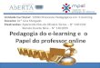 Unidade Curricular: 12030-Processos Pedagógicos em E-learning Docente: Drª Lina Morgado Mestrandas: Aparecida Dias de Oliveira Torres – Nº 1401102 Renata