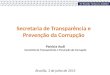 Secretaria de Transparência e Prevenção da Corrupção Patricia Audi Secretária de Transparência e Prevenção da Corrupção Brasília, 3 de julho de 2015