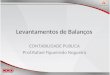 Levantamentos de Balanços CONTABILIDADE PUBLICA Prof.Rafael Figueiredo Nogueira