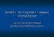 Gestão de Capital Humano Estratégico Jorge Alexandre Maciel joralexmaciel@terra.com.br