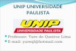 UNIP UNIVERSIDADE PAULISTA Professor: Yure de Queiroz Lima E-mail: yureql@hotmail.com