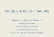 EN BUSCA DE LAS CAUSAS Maurício Gomes Pereira Professor Emérito Universidade de Brasília Seminário Internacional Cusco, 7 – 10 de setembro de 2015 1
