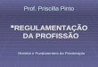 Prof. Priscilla Pinto  REGULAMENTAÇÃO DA PROFISSÃO História e Fundamentos da Fisioterapia